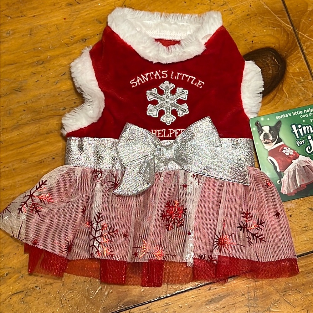 NWT Santa’s Little Helper Dog Dress